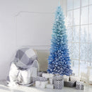 6 Feet Blue Gradient Snow Flocked Artificial Christmas Tree-Blue by LJGDeals