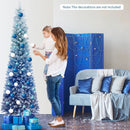 7 Feet Blue Gradient Snow Flocked Artificial Christmas Tree-Blue by LJGDeals