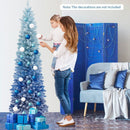 6 Feet Blue Gradient Snow Flocked Artificial Christmas Tree-Blue by LJGDeals