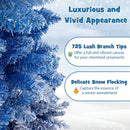 7 Feet Blue Gradient Snow Flocked Artificial Christmas Tree-Blue by LJGDeals