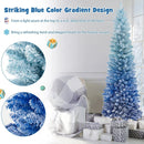 6 Feet Blue Gradient Snow Flocked Artificial Christmas Tree-Blue by LJGDeals