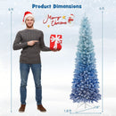 6 Feet Blue Gradient Snow Flocked Artificial Christmas Tree-Blue by LJGDeals