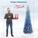 7 Feet Blue Gradient Snow Flocked Artificial Christmas Tree-Blue by LJGDeals