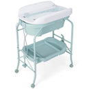Folding Baby Changing Table with Bathtub and 4 Universal Wheels by LJGDeals