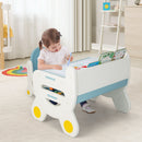 Kids Drawing Table and Chair Set with Watercolor Pens and Blackboard Eraser