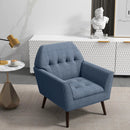 Modern Tufted Fabric Accent Chair with Rubber Wood Legs by LJGDeals