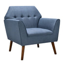 Modern Tufted Fabric Accent Chair with Rubber Wood Legs by LJGDeals