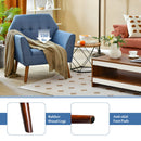 Modern Tufted Fabric Accent Chair with Rubber Wood Legs