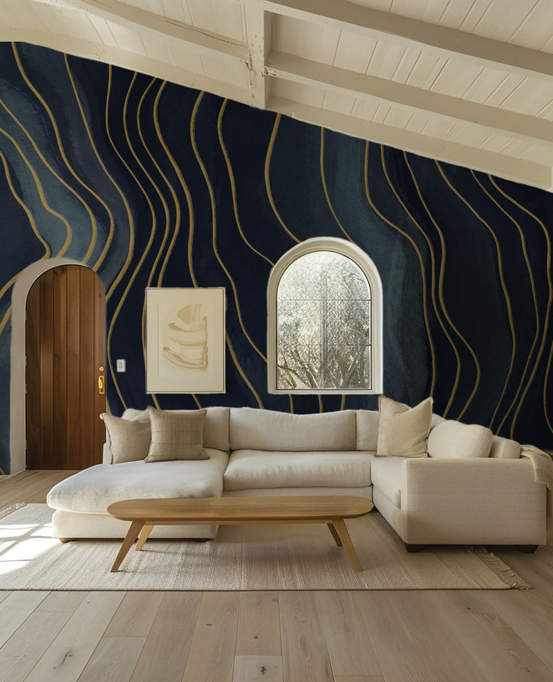 Abstract Navy Blue Removable Wallpaper Mural