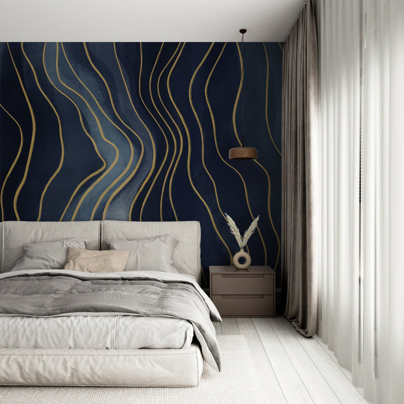 Abstract Navy Blue Removable Wallpaper Mural