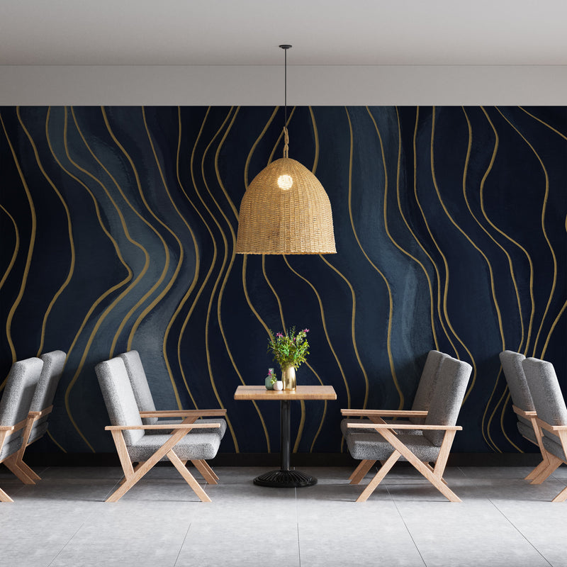 Abstract Navy Blue Removable Wallpaper Mural