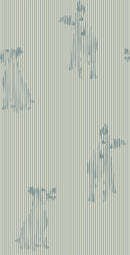 Blue Stripe Playful Dog Silhouette Wallpaper