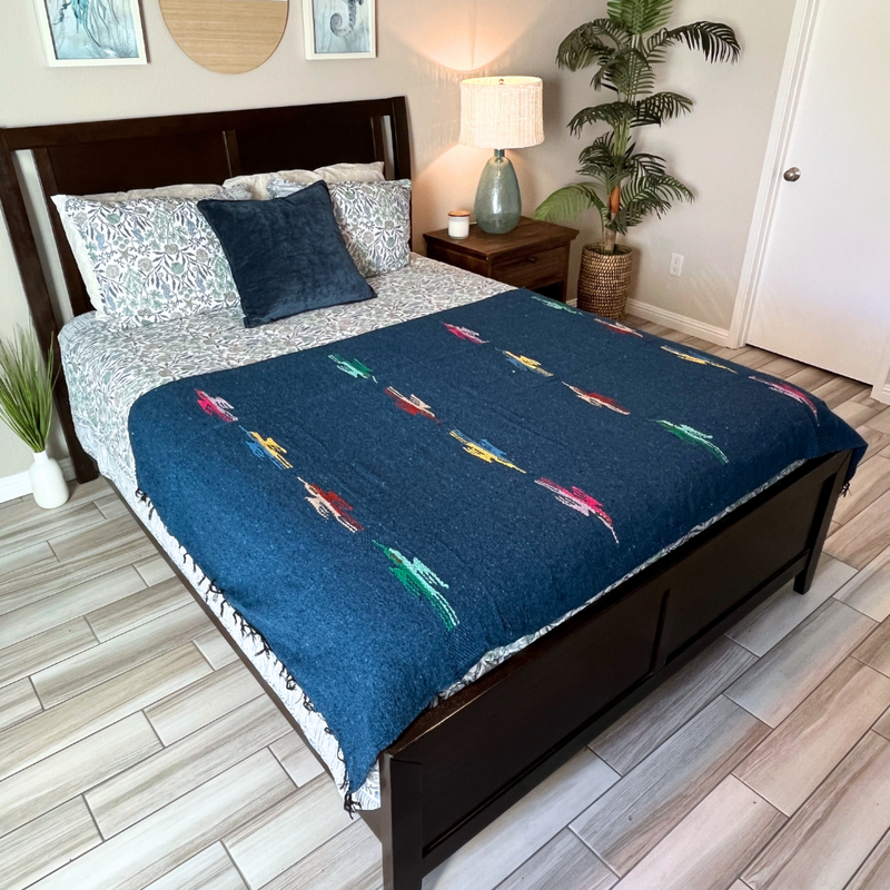 Slate Blue Baja Thunderbird Blanket, photo 5 of 7