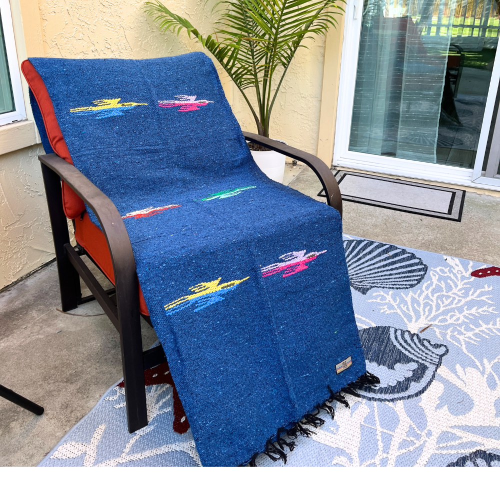 Slate Blue Baja Thunderbird Blanket, photo 7 of 7