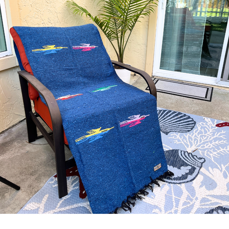 Slate Blue Baja Thunderbird Blanket