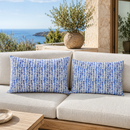 Blue Rain Outdoor Cushion Covers – 2 Pack | Coastal Patio Pillow Covers | Fits IKEA Duvholmen & Kuddarna