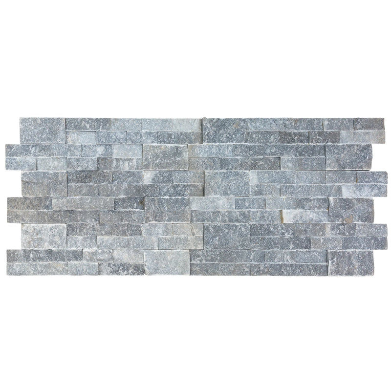 Ice Blue Ledger 3D Panel 6"x24" Split-face Natural Marble Wall Tile