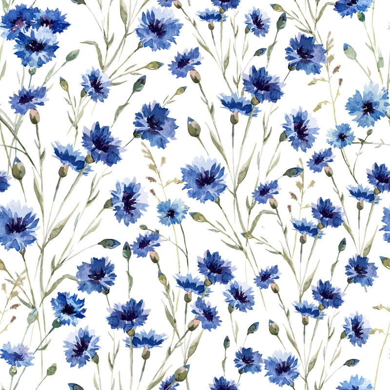 Blue Summer Flowers Wallpaper