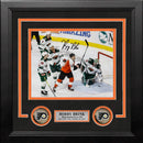 Bobby Brink First Career Goal Autographed Philadelphia Flyers 8" x 10" Framed Hockey Photo by Dynasty Sports & Framing