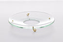 Bobeche - SET OF 2 Clear Plain Glass Large 4 Inch with Four Gold Hooks