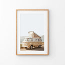 Yellow Vintage Hipster Van Wall Art. Summer Travel by Wall Art Set