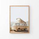 Yellow Vintage Hipster Van Wall Art. Summer Travel by Wall Art Set