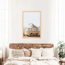 Yellow Vintage Hipster Van Wall Art. Summer Travel by Wall Art Set