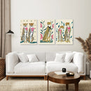 Funny Leopard Set. Modern Wall Art Prints. Beige & Pink by Wall Art Set