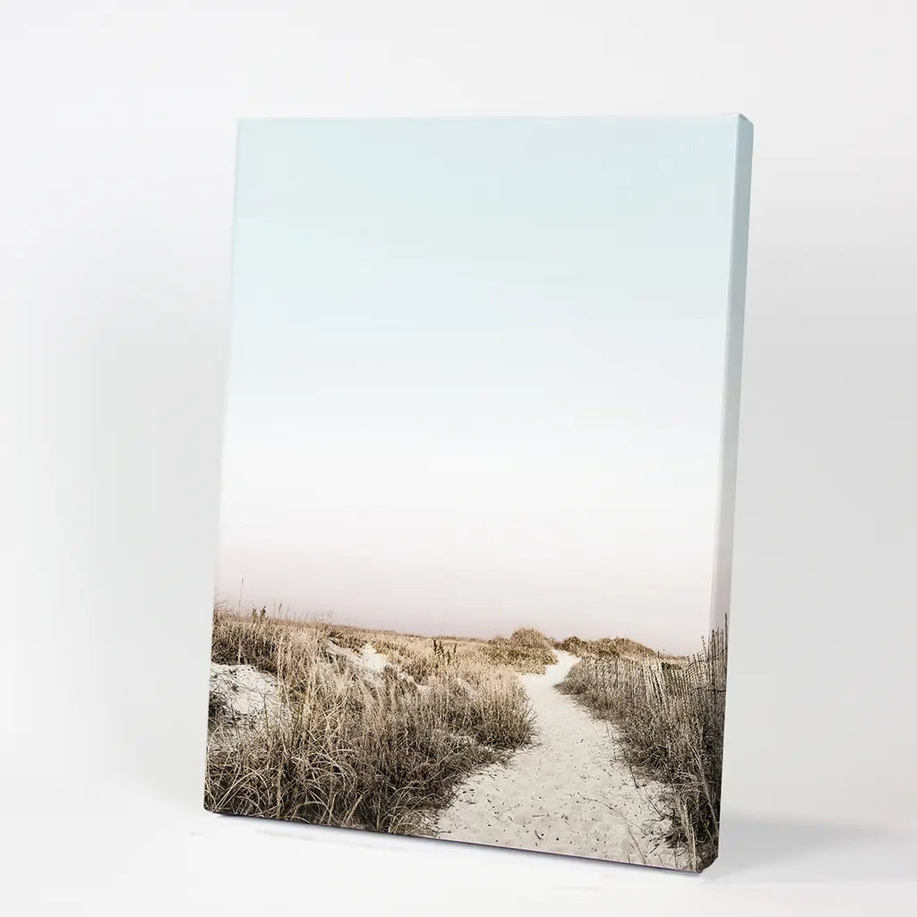Boho Chic Wall Art Print. Sandy Beach Path, Dried Grass, photo 9 of 10