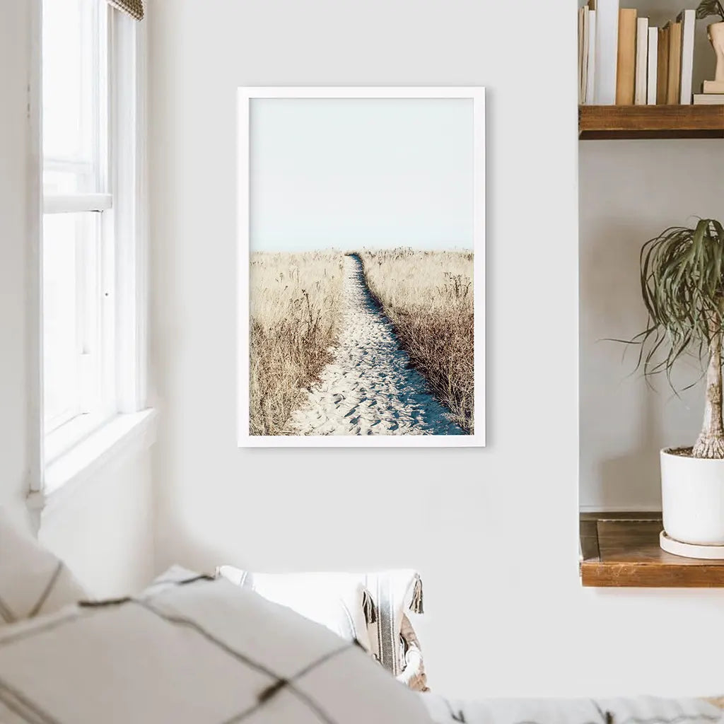 Calm Beach Wall Art Print. Sand Dunes, Dried Grass, photo 4 of 10