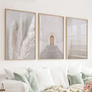 Contemporary Aesthetic Wall Art. Pampas Grass, Stairs, Door by Wall Art Set