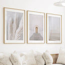 Contemporary Aesthetic Wall Art. Pampas Grass, Stairs, Door by Wall Art Set