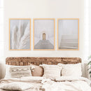 Contemporary Aesthetic Wall Art. Pampas Grass, Stairs, Door by Wall Art Set