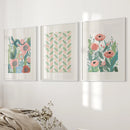 Botanical Pink Poppies Wall Art Poster Decor by Wall Art Set