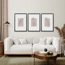 Blush Pink Botanical Line Art Print Set of 3 by Wall Art Set
