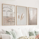 Boho Minimalist Wall Art Set. Abstract Faces, Grass, Stairs by Wall Art Set