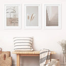 Boho Minimalist Wall Art Set. Abstract Faces, Grass, Stairs by Wall Art Set
