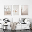 Boho Minimalist Wall Art Set. Abstract Faces, Grass, Stairs by Wall Art Set