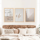 Boho Minimalist Wall Art Set. Abstract Faces, Grass, Stairs by Wall Art Set