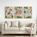 Set of 3 Safari Baby Animal Art Prints by Wall Art Set