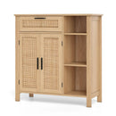 Boho Buffet Sideboard Storage Cabinet with Drawer and Rattan Woven Doors-Natural by LJGDeals