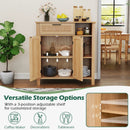 Boho Buffet Sideboard Storage Cabinet with Drawer and Rattan Woven Doors-Natural by LJGDeals