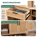 Boho Buffet Sideboard Storage Cabinet with Drawer and Rattan Woven Doors-Natural by LJGDeals