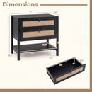 Rattan Nightstand with 2 Drawers and Open Shelf by LJGDeals