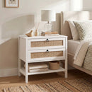 Rattan Nightstand with 2 Drawers and Open Shelf by LJGDeals