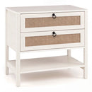 Rattan Nightstand with 2 Drawers and Open Shelf by LJGDeals