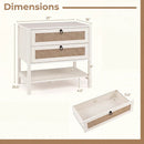Rattan Nightstand with 2 Drawers and Open Shelf by LJGDeals
