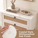 Rattan Nightstand with 2 Drawers and Open Shelf by LJGDeals