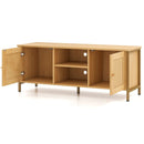 Boho TV Stand for TV up to 55 Inches with Faux Rattan Door-Natural by DirectDeals