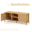 Boho TV Stand for TV up to 55 Inches with Faux Rattan Door-Natural by DirectDeals